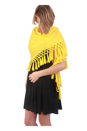 Scialle con frange in lana giallo Art Tricot | SCIALLE FRANGEGIALLO